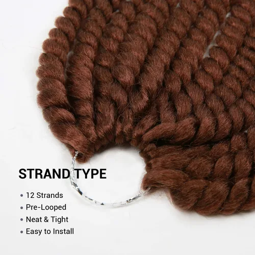Miniatura 4 de Trenzas de ganchillo de pelo sintético auténtico doble Jumbo Senegalese Twist 12" (30)