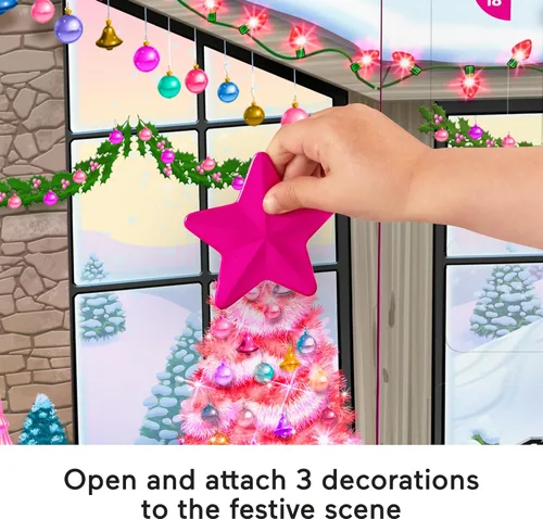 Miniatura 4 de Fisher-Price Little People Barbie Calendario de Adviento y juego para niños pequeños, 24 figuras de Navidad y piezas de juego (exclusivo de Amazon)