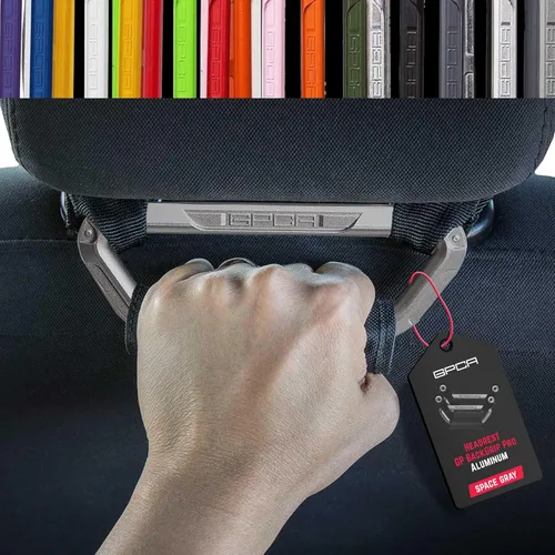 GPCA GP BackGrip Pro - Manija para reposacabezas de automóviles, Jeeps, camiones y más, asas de agarre para asiento trasero y empuñaduras, Gris