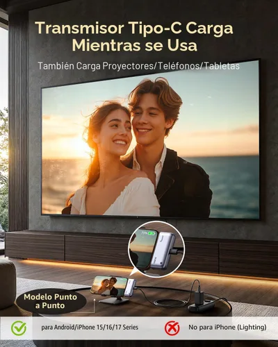 Miniatura 7 de llano Transmisor y receptor HDMI inalámbrico tipo C S850, 50M, entrada de decodificación Ultra 4K 1080P @60Hz, Plug & Play 5G+2.4G y audio