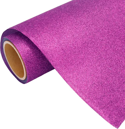 Miniatura 26 de Rollo de película de vinilo de transferencia de calor Threadart Glitter Blue de 3 yardas x 20 pulgadas HTV Colores con purpurina Compatible