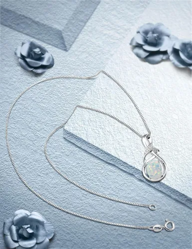 Miniatura 7 de HXZZ Joyería fina con piedra natal para mujer, piedras preciosas naturales, topacio amatista, ópalo, granate, peridoto y citrino, plata de ley