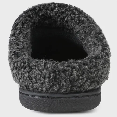 Miniatura 4 de ULTRAIDEAS Mens Moccasin Slippers with Memory Foam Insole Slip on House Slippers Warm Faux Sherpa Lining House Shoes Clog with Nonslip Rubber Sole