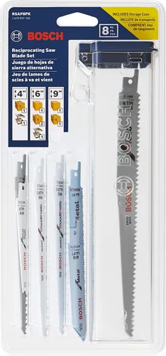 Miniatura 2 de BOSCH RSAP8PK - Juego surtido de 8 hojas de sierra recíproca multiusos, ideal para aplicaciones en madera, madera con clavos, metal, paneles