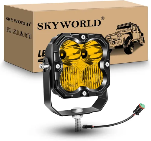 Miniatura 33 de SKYWORLD Luz LED Cuadrada Tipo Pod de 4.3 pulgadas, 30W 2500 LM, Luz Antiniebla de Conducción Todoterreno para Carro 4x4 Camión UTE ATV Barco