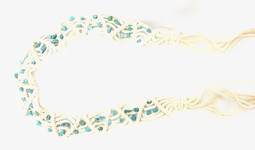 Miniatura 2 de Cinturón de cuerda trenzada con cuentas de jade para mujer, talla única, ajustable, 62 pulgadas, longitud completa, Natural