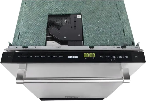 Miniatura 8 de KOSTCH Lavavajillas integrado de 24 pulgadas, control superior, 8 programas de lavado, máquina lavaplatos deslizable con tercera rejilla, gran Acero
