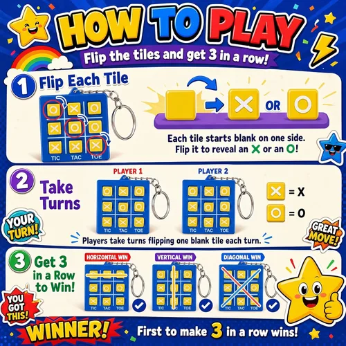 Miniatura 7 de Hicarer 64 llaveros de fiesta de Tic Tac Toe para fiestas de cumpleaños a granel, regalos de fin de año para estudiantes, niños de 8 a 12 años