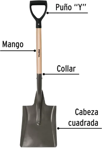 Miniatura 2 de Pala puño cuadrado 'Y', mango 28 ', Pretul