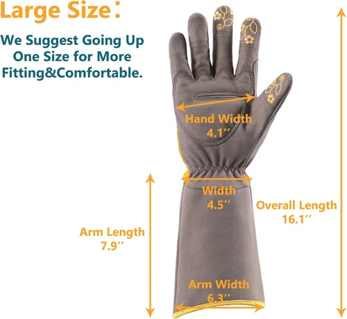Miniatura 4 de COOLJOB Guantes de jardín para poda de rosas a prueba de espinas para mujeres, manga larga acolchados para trabajo en el patio, arbusto, mora