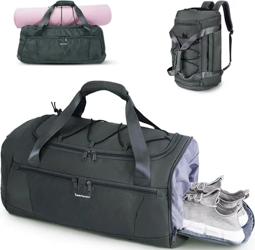 Miniatura 2 de Bolsa de gimnasio con compartimento para zapatos y soporte para esterilla de yoga y mochila para computadora portátil
