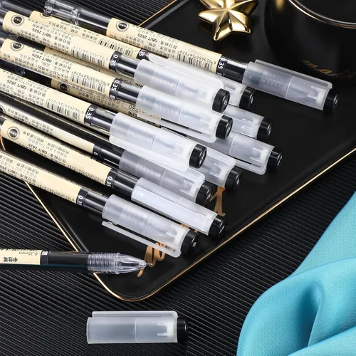 Miniatura 5 de Chinco 12 bolígrafos de tinta de gel negra de 0.014 in, papelería japonesa, bolígrafo chino extrafino para oficina, escuela, suministros