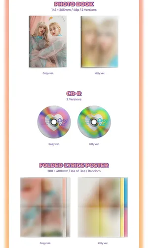 Miniatura 6 de APINK CHOBOM CHORONG & BOMI COPYCAT 1st Single Album KITTY Version. K-POP SEALED
