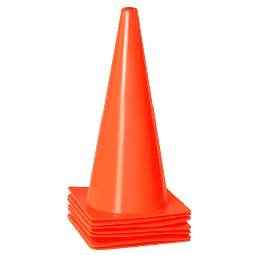 Conos de seguridad de tráfico de 15 pulgadas, paquete de 7 conos de estacionamiento naranjas, conos de plástico para actividades en interiores y