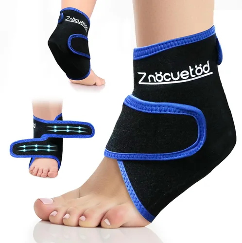 Bolsa de hielo para tobillo, gel reutilizable de compresión fría para molestias de pies, envoltura de hielo para hinchazón y recuperación de pies,