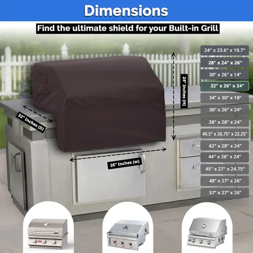 Miniatura 7 de Covers & All Cubierta de parrilla integrada para parrilla al aire libre – Resistente 18 oz impermeable cubierta de parrilla de barbacoa incorporada