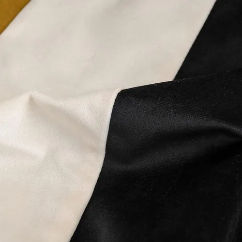 Miniatura 3 de Yangest - Funda de cojín lumbar de terciopelo a rayas, funda de cojín de retazos negros, funda de cojín moderna neutra oblonga para sofá, sillón