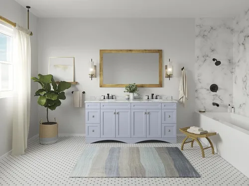 Miniatura 4 de Pfister Jaida LF049JDGS - Grifo de lavabo de baño, 8 pulgadas de ancho, 2 asas, 3 agujeros, acabado de níquel cepillado de defensa contra manchas