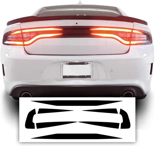 Bogar Tech Designs Cubierta de vinilo con superposición de luces traseras de pista de carreras compatible con Dodge Charger 2015-2023 - Negro
