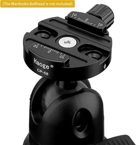 Miniatura 4 de Haoge Convertidor de adaptador Boss hembra a macho con abrazadera de liberación rápida compatible con Arca Swiss de 2.283 in para trípode Manfrotto