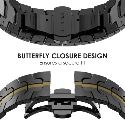 Miniatura 5 de FULLIFE Compatible con Samsung Galaxy Watch 7 6 5 4 FE 1.575 pulgadas 1.732 pulgadas, cierre plegable de metal acero inoxidable 0.787 in Galaxy