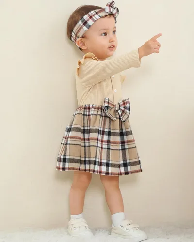 Miniatura 3 de Renotemy Newborn Baby Girl Clothes Infant Girl Outfits Knit Romper Dress with Hat Baby Clothes for Girls 0-18 Months