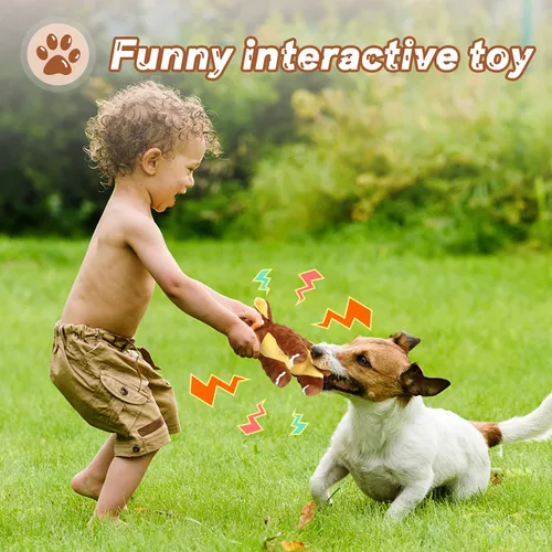 Miniatura 4 de Letsmeet Juguetes para perros duraderos y chirriantes de felpa para la dentición del cachorro, juguetes masticables para perros pequeños, medianos