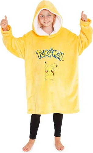 Miniatura 8 de Sudadera con capucha y manta de Pokémon para niños y adolescentes, sudadera con capucha extragrande de forro polar portátil, manta con capucha