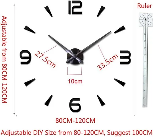 Miniatura 2 de FASHION in THE CITY Reloj de pared 3D DIY Diseño creativo Espejo Superficie Pared Decorativa Etiqueta Relojes (Luminoso)