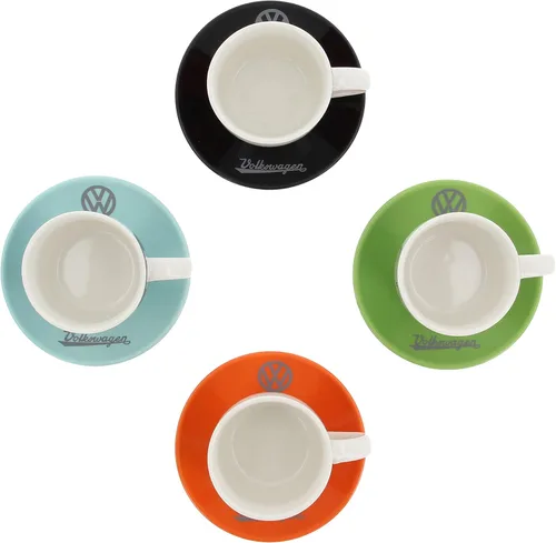 Miniatura 8 de BRISA VW Collection - Juego de 4 tazas de café y té y capuchino Volkswagen en T1 Autobús Campervan (frente de autobús/3.4 fl oz/3.4 fl oz)