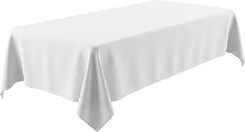 Miniatura 17 de Mantel rectangular de poliéster, manteles para mesas rectangulares de 6 pies, manteles de tela decorativa lavable para bodas, banquetes y campamento