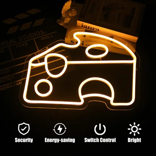 Miniatura 3 de Letrero LED de neón en forma de cuña de queso amarillo dorado para decoración de pared de cocina, letrero luminoso en forma de comida para Naranja