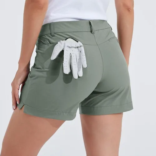 Miniatura 33 de Willit Pantalones cortos de golf de 4.5 pulgadas para mujer, de secado rápido, casuales, con bolsillos, resistentes al agua