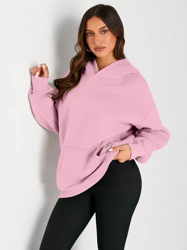 Miniatura 210 de Trendy Queen - Sudaderas extragrandes con capucha para mujer, suéteres de manga larga, sin botones, de vellón, de otoño, ropa de invierno