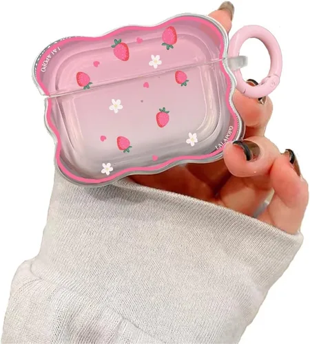 Miniatura 9 de Funda compatible con AirPods Pro de 2ª generación, Black Love, bonita funda con llavero para mujeres y niñas, funda protectora de silicona suave