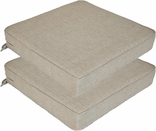 JMGBird Juego de 2 cojines para sillas de exterior, cojines de asiento resistentes al agua de 19 x 19 pulgadas con lazos, cojines de exterior para