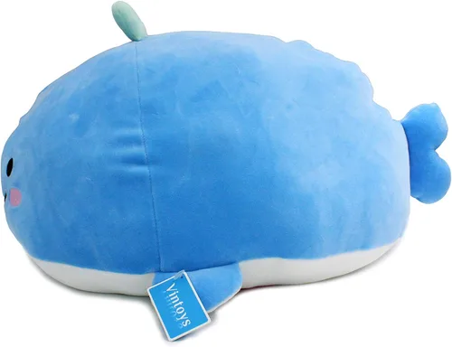 Miniatura 3 de Muy suave ballena azul tiburón abrazar almohada de peluche muñeca pez peluche animales de peluche 17 pulgadas