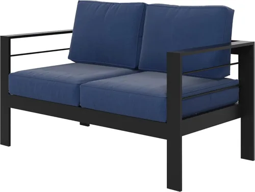 Miniatura 18 de Solaste Aluminum Patio Sofa with Coffee Table,3 PCS Patio Furniture Set with Cushions, All-Weather Outdoor Sofa for Balcony, Deck, Backyard, Porch