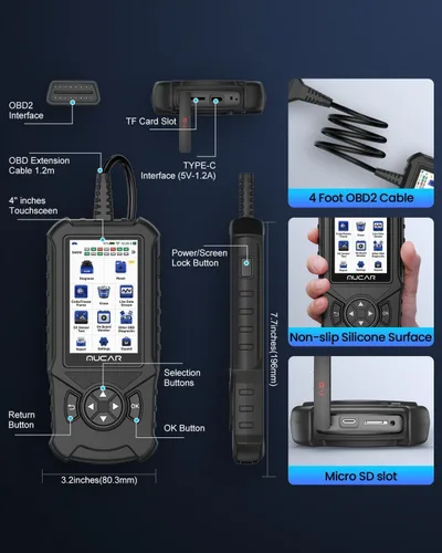 Miniatura 8 de Mucar CDE900 Escáner OBD2, Lector de Código de Auto con Sistema de Comprobación del Motor, Herramienta de Diagnóstico Automotriz con Pantalla Táctil