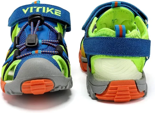 Miniatura 32 de JMFCHI Sandalias deportivas de verano para niños y niñas, sandalias de punta cerrada para exteriores, zapatos atléticos para agua, sandalias