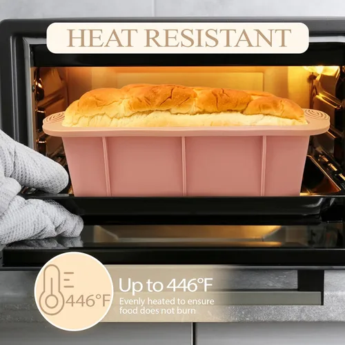 Miniatura 5 de Koolstuffs Molde de Silicona para Pan de Molde, 2 PCS Moldes Rectangulares Antiadherentes para Hornear para Horno, Pan, Pastel, Fácil Desmoldado