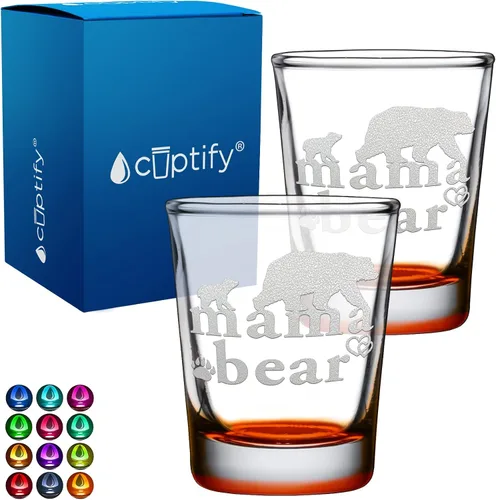Miniatura 90 de Cuptify Regalos para baby shower, para la nueva mamá, EST 2023, 2 onzas, con fondo negro, juego de 2 vasos grabados para fiesta, regalo