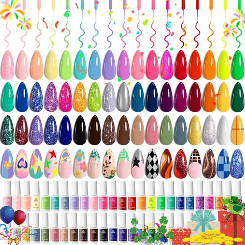 Miniatura 15 de Kit de Esmalte de Uñas en Gel Beetles con Luz UV - Juego de 31 Esmaltes de Uñas en Gel de Color Popular con Base y Capa Superior Mate y Brillante