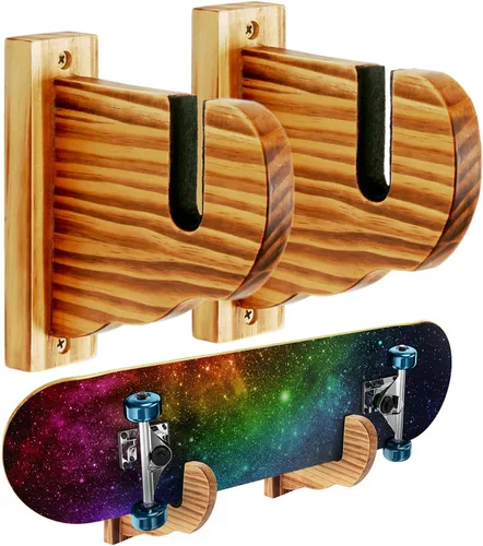 Miniatura 9 de BiJun Soporte de pared para patineta, exhibición de montaje en pared para snowboard, estante horizontal de acrílico, colgador de almacenamiento
