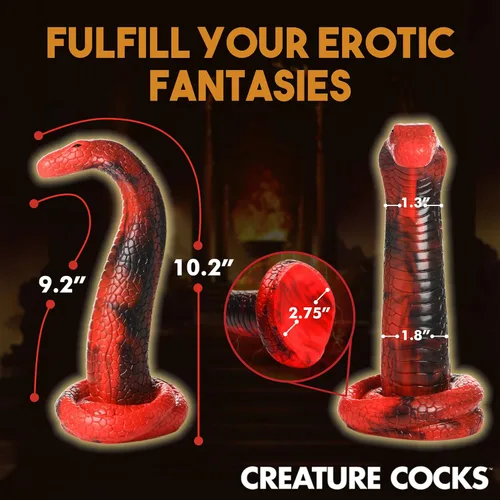 Miniatura 5 de CREATURE COCKS King Cobra - Consolador de silicona para hombres, mujeres y parejas. Firme y flexible, base de succión fuerte, consolador