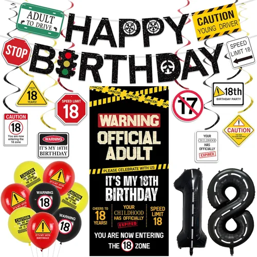 Miniatura 14 de Roetyce Decoraciones de cumpleaños número 10 para niños y niñas, pancarta negra de un dígito con la frase "I'm 10", globos colgantes en espirales