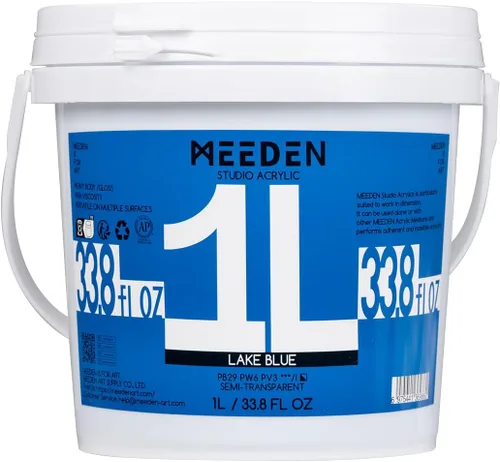 Miniatura 8 de MEEDEN Pintura acrílica blanca de titanio: 1 l/33.8 oz pinturas acrílicas brillantes de cuerpo pesado - Pintura blanca gruesa para lienzo, Blanco