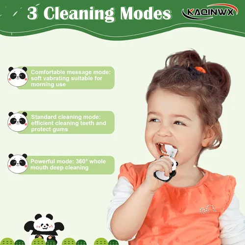 Miniatura 2 de Cepillo de dientes eléctrico en forma de U para niños de 2 a 12 años, cepillo de dientes recargable para niños pequeños con temporizador inteligente