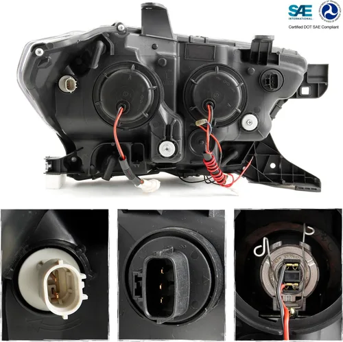 Miniatura 2 de AKKON - Para nuevo diseño secuencial de tubo LED negro 2016-2023 Toyota Tacoma SR/SR5 Faros delanteros de proyector cuadrado dual