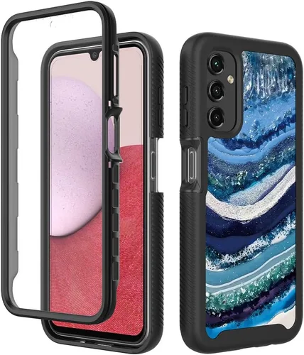 TJS Funda compatible con Samsung Galaxy A14 5G, con [protector de pantalla integrado], cubierta protectora de cuerpo completo contra caídas de